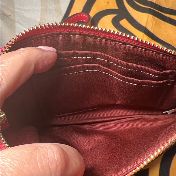 Coach Double Zip Wallet With Vintage Daisy Script Print - Picture 7 of 12